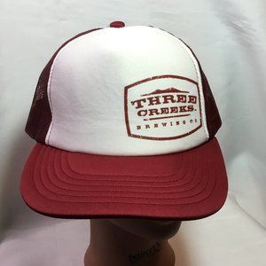 Three Creeks Brewing Co. Sisters Oregon Trucker Snap Back Hat EUC